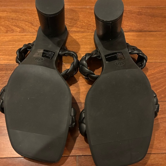 A New Day Black Basil Braided Straps Heels Sandals size 10 - Picture 4 of 4